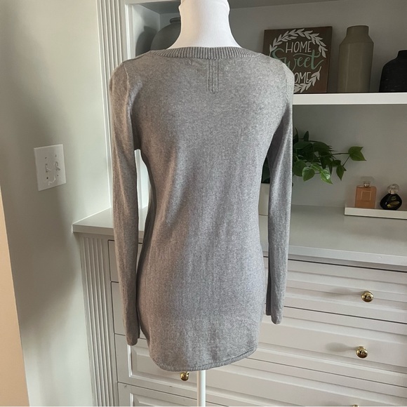 Max Studio Light Gray Extra Fine Merino Wool Sweater Size S - Picture 4 of 8